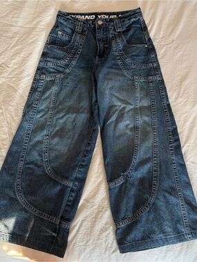 Women’s A.LAB Analog Curved Blue Wash Rave Jeans